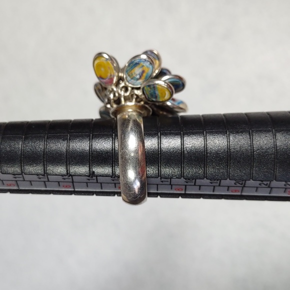 Rainbow Calcite/Sterling Silver Dangling Charms Ring - Picture 5 of 8